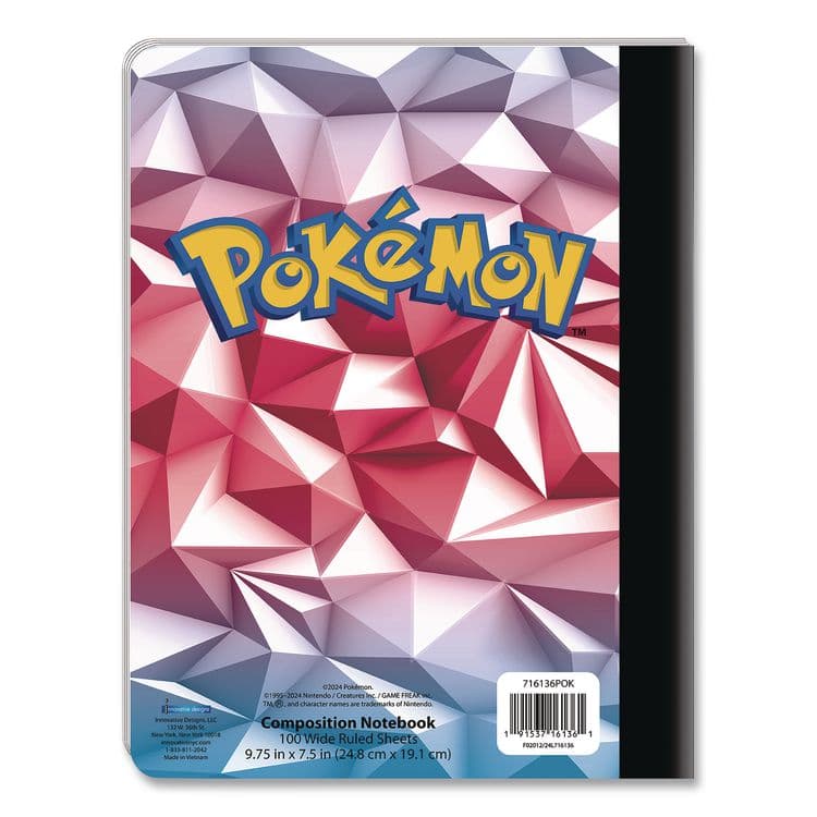 INNOVATIVE DESIGNS LLC Licensed Composition Book, Pokemon, Wide/Legal Rule, Multicolor Cover, (100) 9.75 x 7.5 Sheets (IDI716136POKSA) thumbnail 2