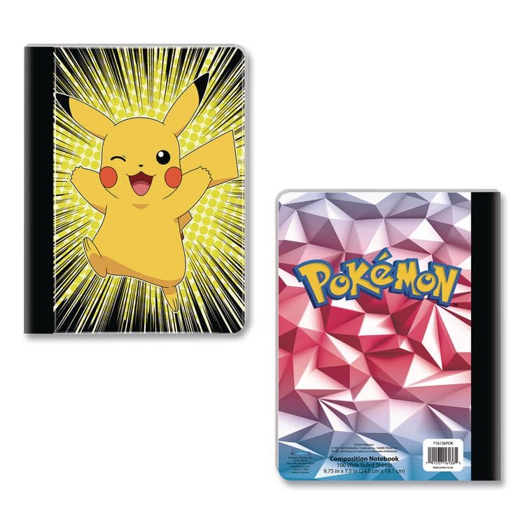 INNOVATIVE DESIGNS LLC Licensed Composition Book, Pokemon, Wide/Legal Rule, Multicolor Cover, (100) 9.75 x 7.5 Sheets (IDI716136POKSA)