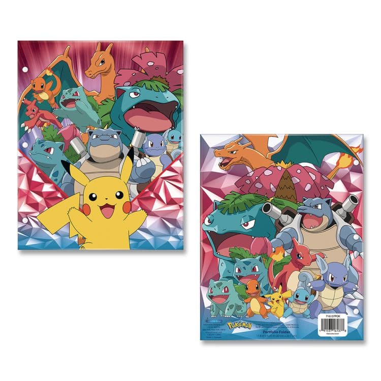 INNOVATIVE DESIGNS LLC Licensed Two-Pocket Folder, Pokeman, Side: 3-Hole Punched, Accommodates (50) 11 x 8.5 Sheets, Multicolor (IDI716137POKSA)