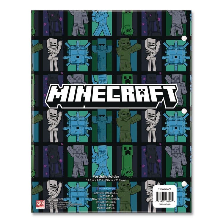 INNOVATIVE DESIGNS LLC Licensed Two-Pocket Folder, Minecraft, Side: 3-Hole Punched, Accommodates (50) 11 x 8.5 Sheets, Multicolor (IDI716604MCRSA) thumbnail 2