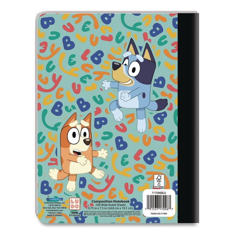INNOVATIVE DESIGNS LLC Licensed Composition Book, Bluey and Bingo, Wide/Legal Rule, Multicolor Cover, (100) 9.75 x 7.5 Sheets (IDI717096BLUSA) thumbnail 2
