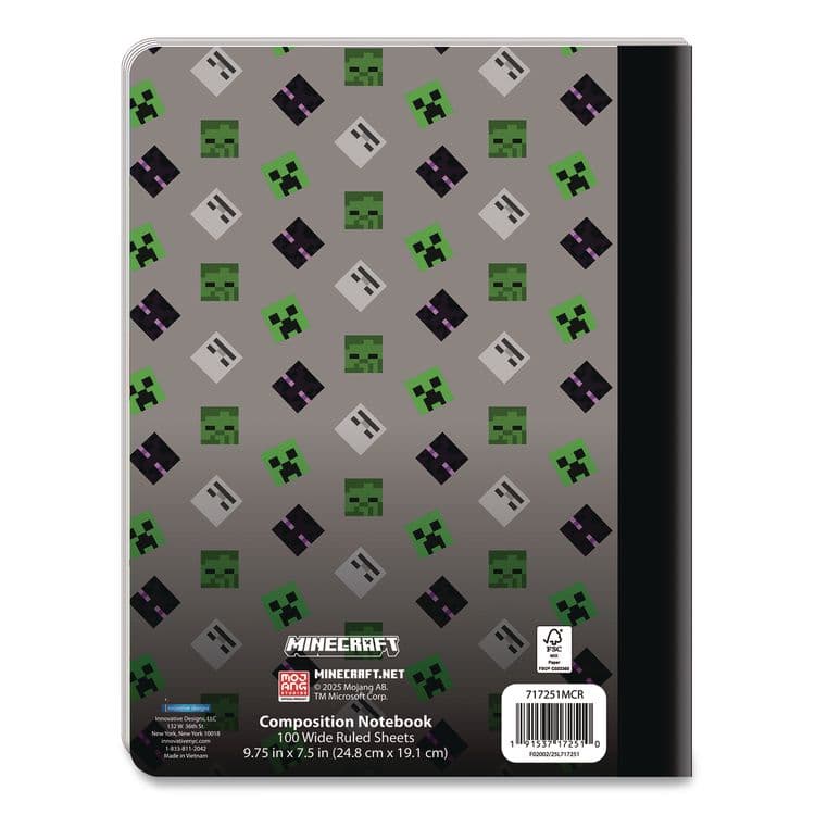 INNOVATIVE DESIGNS LLC Licensed Composition Book, Minecraft, Wide/Legal Rule, Multicolor Cover, (100) 9.75 x 7.5 Sheets (IDI717251MCRSA) thumbnail 2