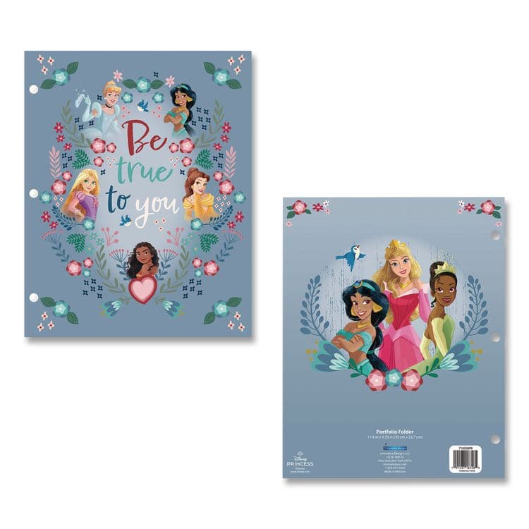 INNOVATIVE DESIGNS LLC Licensed Two-Pocket Folder, Disney Princesses, Side: 3-Hole Punched, Accommodates (50) 11 x 8.5 Sheets, Multicolor (IDI718358PRSA)