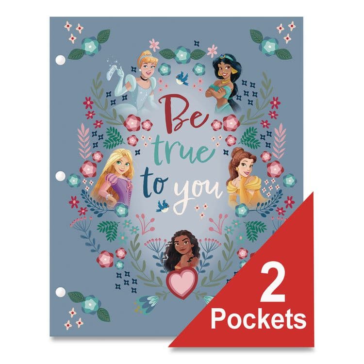 INNOVATIVE DESIGNS LLC Licensed Two-Pocket Folder, Disney Princesses, Side: 3-Hole Punched, Accommodates (50) 11 x 8.5 Sheets, Multicolor (IDI718358PRSA) thumbnail 4