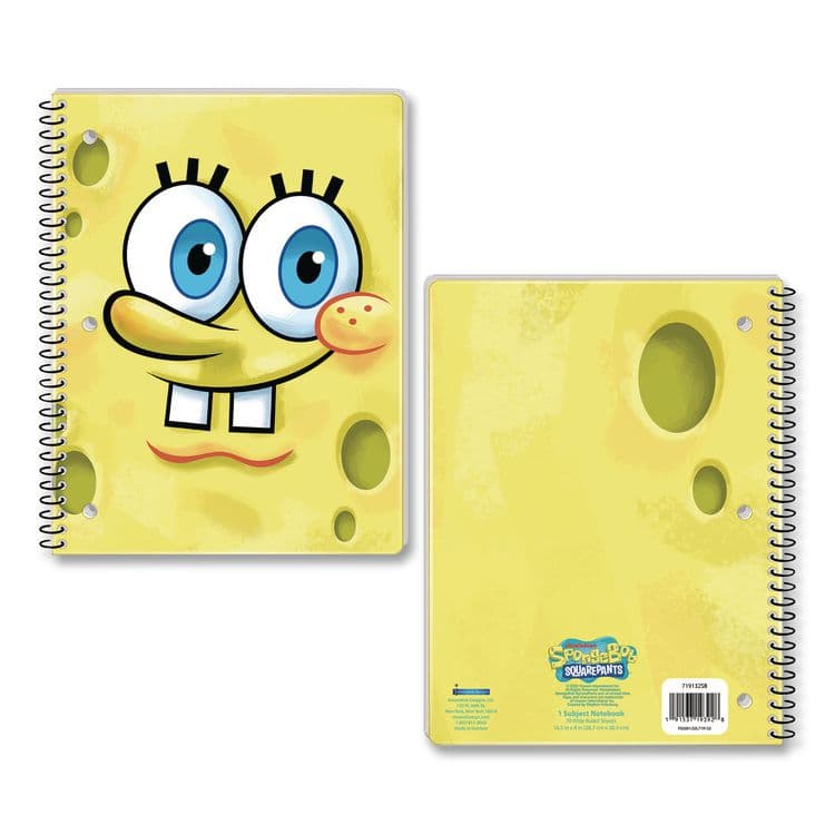 INNOVATIVE DESIGNS LLC Licensed Spiral Notebook, Spongebob, 1-Subject, Wide/Legal Rule, Multicolor Cover, (70) 10.5 x 8 Sheets (IDI719132SBSA)