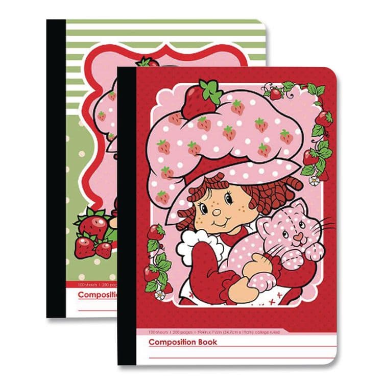 INKOLOGY Licensed Composition Book, Randomly Assorted Strawberry Shortcake Cover Designs, Medium/College Rule, (100) 9.75 x 7.5 Sheets (INK4679612PDQ)