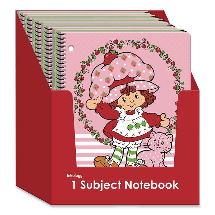 INKOLOGY Licensed Spiral Notebook, Randomly Assorted Strawberry Shortcake Cover Designs, Medium/College Rule, (80) 10.5 x 8 Sheets (INK4706912PDQ)
