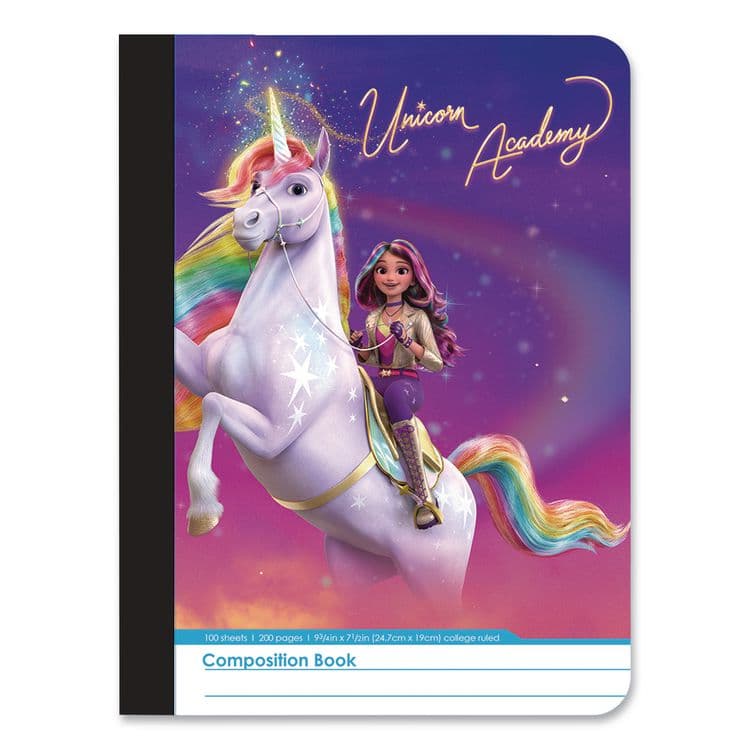 INKOLOGY Composition Book, Randomly Assorted Unicorn Academy Cover Designs, Medium/College Rule, (100) 9.75 x 7.5 Sheets (INK4792212PDQ) thumbnail 2
