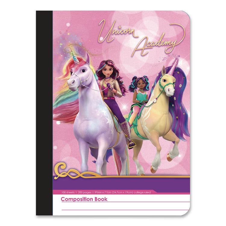 INKOLOGY Composition Book, Randomly Assorted Unicorn Academy Cover Designs, Medium/College Rule, (100) 9.75 x 7.5 Sheets (INK4792212PDQ) thumbnail 3