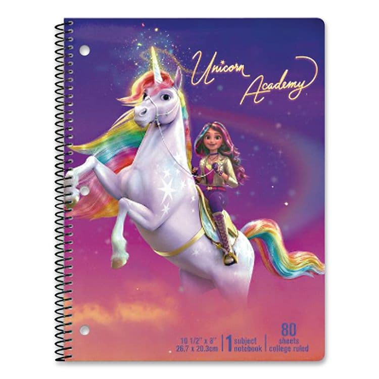 INKOLOGY Licensed Spiral Notebook, Randomly Assorted Unicorn Academy Cover Designs, Medium/College Rule, (80) 10.5 x 8 Sheets (INK4820212PDQ) thumbnail 3