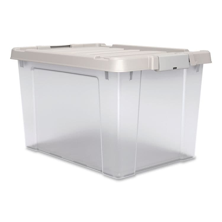 IRIS USA, Latching Lid Storage Bin, 20 qt, 11.62 x 18.12 x 10.37, Clear (IRS270018)