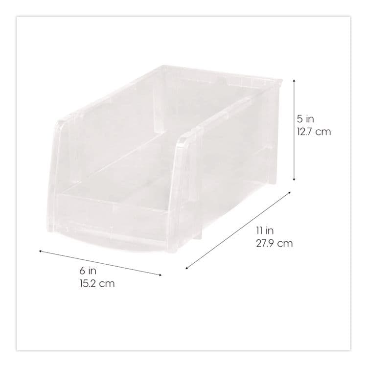 IRIS USA, Stackable Plastic Storage Bin. Medium, 1.6 qt, 6 x 11 x 5, Clear (IRS200528) thumbnail 2