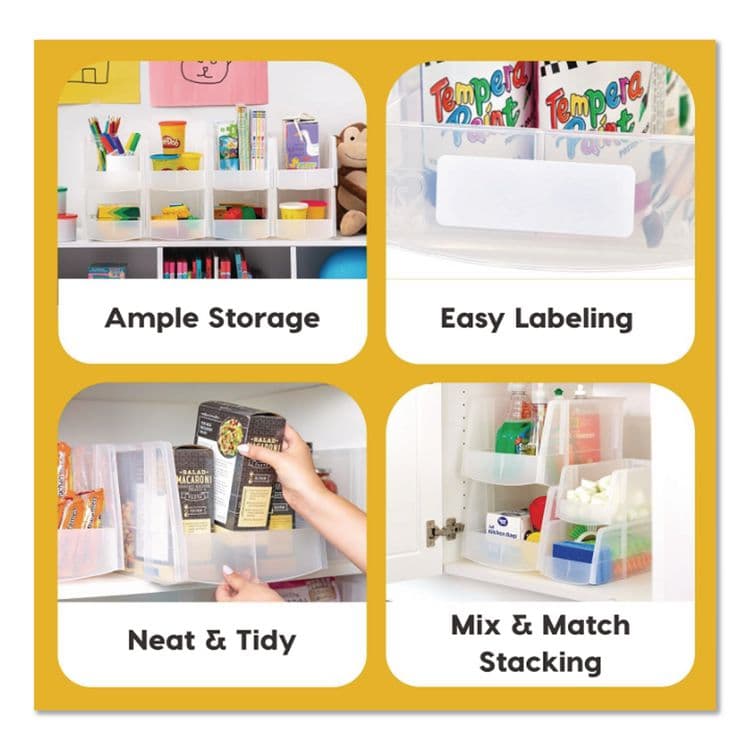 IRIS USA, Stackable Plastic Storage Bin. Medium, 1.6 qt, 6 x 11 x 5, Clear (IRS200528) thumbnail 4