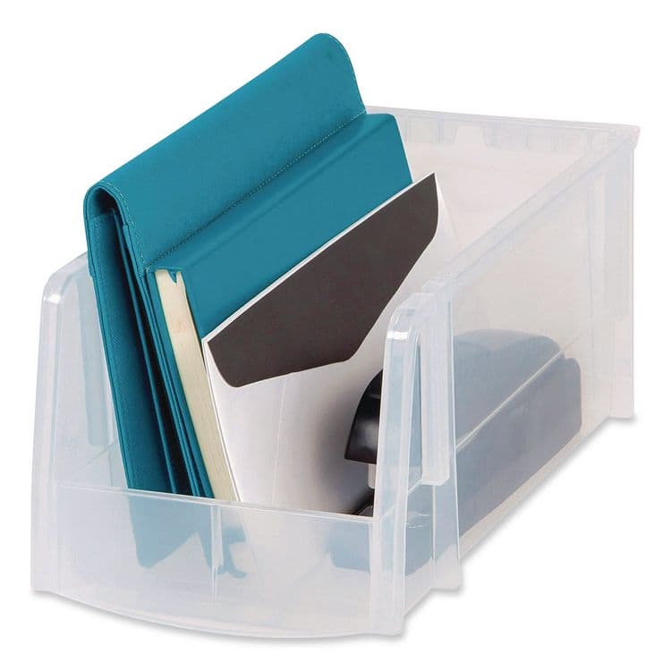IRIS USA, Stackable Plastic Storage Bin. Medium, 1.6 qt, 6 x 11 x 5, Clear (IRS200528) thumbnail 3