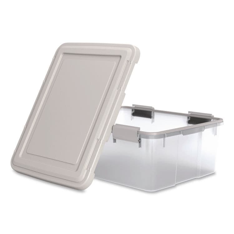 IRIS USA, WeatherPro Latching Lid Storage Bin, 30.6 qt, 15.75 x 19.68 x 7.75, Clear (IRS270016) thumbnail 2