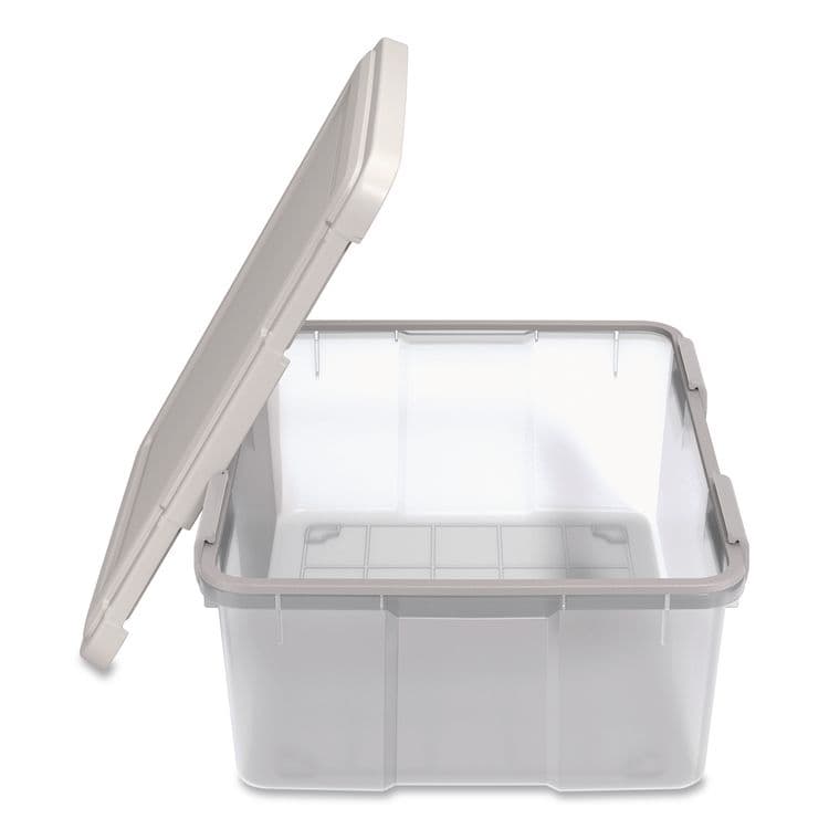 IRIS USA, WeatherPro Latching Lid Storage Bin, 30.6 qt, 15.75 x 19.68 x 7.75, Clear (IRS270016) thumbnail 3