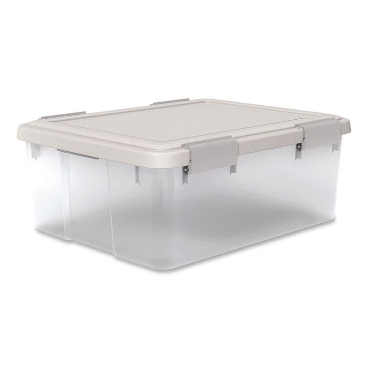 IRIS USA, WeatherPro Latching Lid Storage Bin, 30.6 qt, 15.75 x 19.68 x 7.75, Clear (IRS270016) thumbnail 4