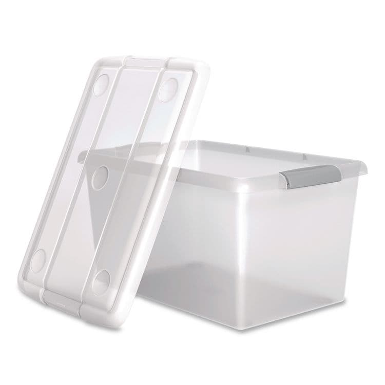 IRIS USA, Store and Slide Latching Lid Storage Bin, 61 qt, 15.55 x 23.42 x 12.99, Clear (IRS270017) thumbnail 2