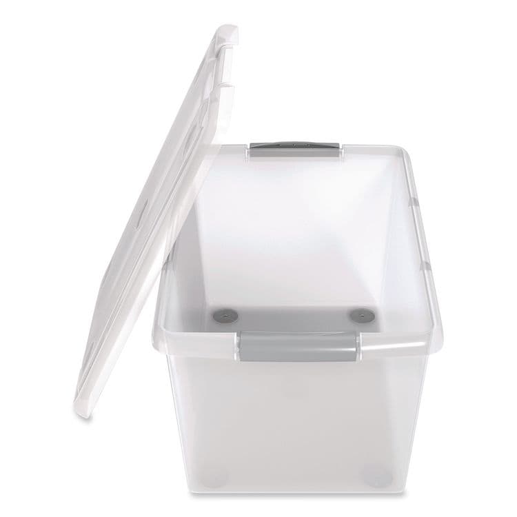 IRIS USA, Store and Slide Latching Lid Storage Bin, 61 qt, 15.55 x 23.42 x 12.99, Clear (IRS270017) thumbnail 3
