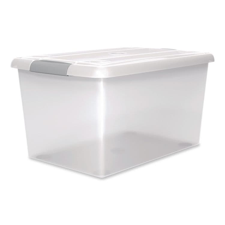 IRIS USA, Store and Slide Latching Lid Storage Bin, 61 qt, 15.55 x 23.42 x 12.99, Clear (IRS270017) thumbnail 4