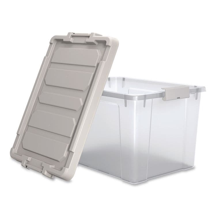 IRIS USA, Latching Lid Storage Bin, 20 qt, 11.62 x 18.12 x 10.37, Clear (IRS270018) thumbnail 2