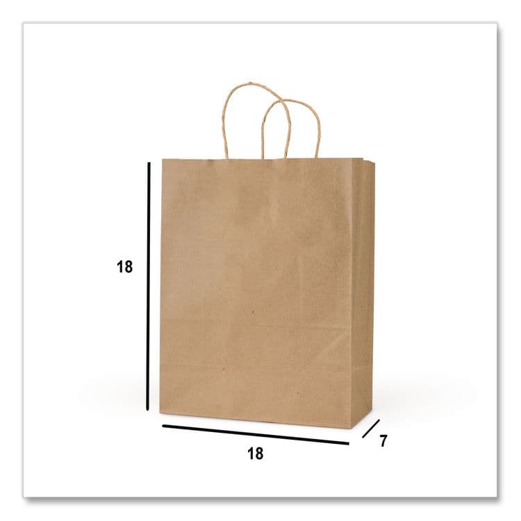 INTEGRATED BAGGING SYSTEMS Get Reddi Paper Bags, Mega Size, 70# Basis Weight, Twisted Rope Handles, 18 x 7 x 18.75, Brown, 200/Carton (IBSKRFTW18719) thumbnail 3