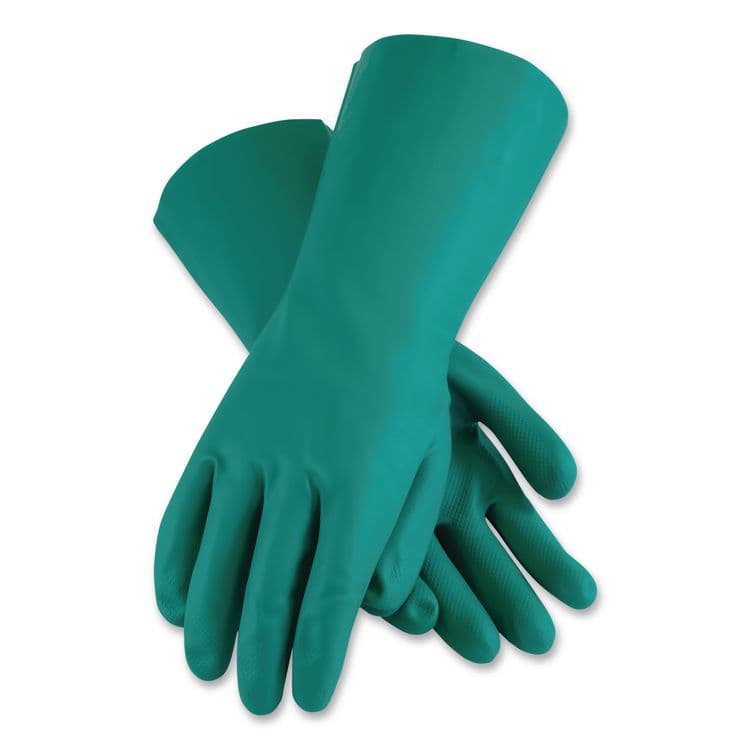 TRADEX INTERNATIONAL Pro N650 Series Flock-Lined Nitrile Rubber Gloves, 13" Long, X-Large, Green, 12 Pairs (TXINTL650XLHDG) thumbnail 3