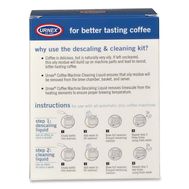 URNEX BRANDS Coffee Machine Descaling and Cleaning Kit, 4 oz Descaler and 4 oz Cleaner (URN70560) thumbnail 4