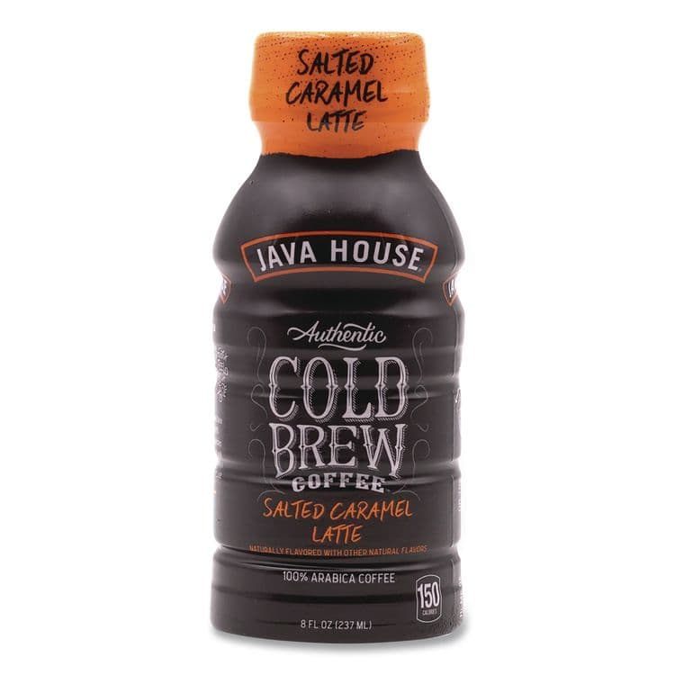 JAVA HOUSE Cold Brew Coffee, Salted Caramel Latte, 8 oz Bottle, 12/Carton (JVHHFP01804) thumbnail 2