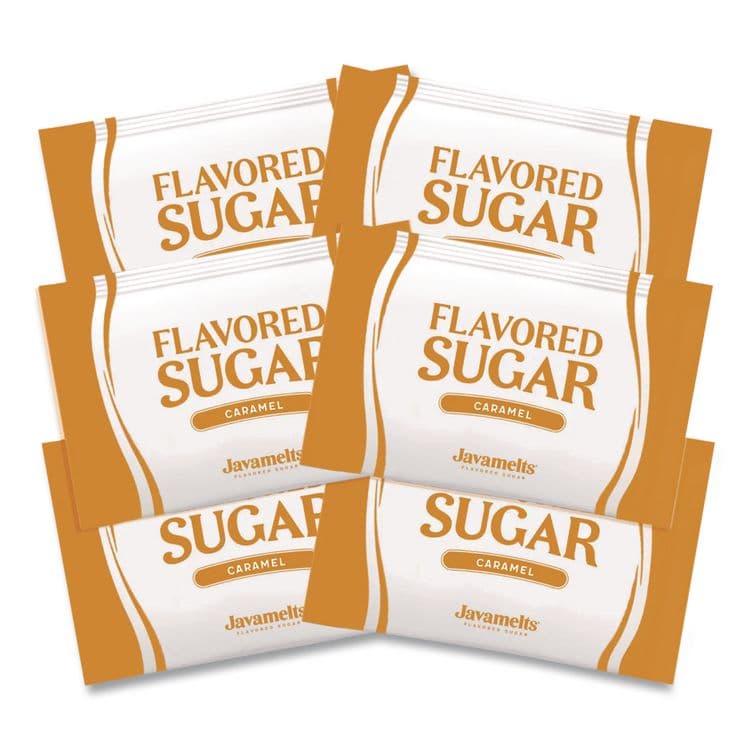 JAVAMELTS Flavored Sugar, Caramel, 0.08 oz Packet, 1,000/Carton (JVMJMT39641) thumbnail 2