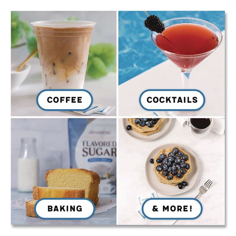 JAVAMELTS Flavored Sugar, French Vanilla, 0.08 oz Packet, 1,000/Carton (JVMJMT65538) thumbnail 3