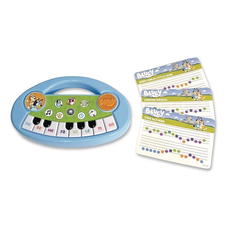 BLUEY Music Time Band Electric Piano, Ages 3 and Up, Blue/Green/White (LTP18001) thumbnail 2