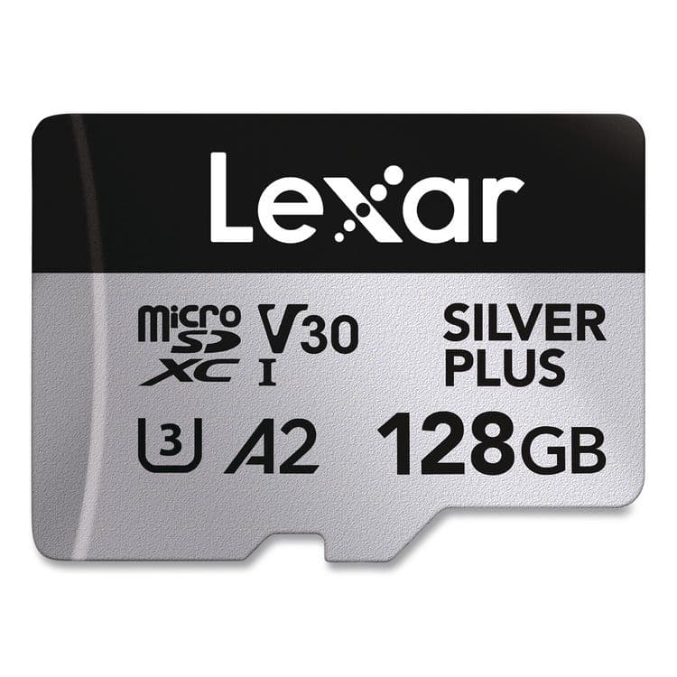 LEXAR MEDIA . Professional SILVER Series microSDXC Memory Card with Adapter, UHS-I, V30 Class 10, 128 GB (LXRLMSSIPL128GB) thumbnail 2