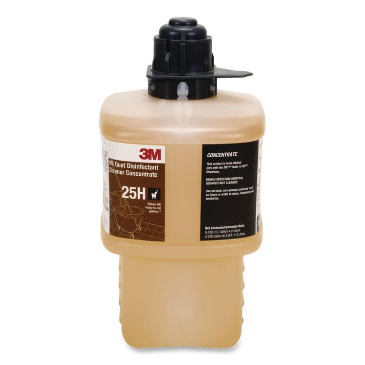 3M/COMMERCIAL TAPE DIV. Twist 'N Fill HB Quat Disinfectant Cleaner Concentrate 25H, 2 L Bottle, 6/Carton (MMM25H) thumbnail 2