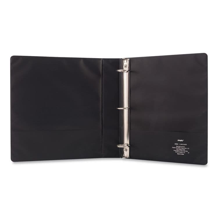 SIMPLY Round Ring Non-View Binder, 3 Rings, 1.5" Capacity, 11 x 8.5, Black (MPL26593) thumbnail 3