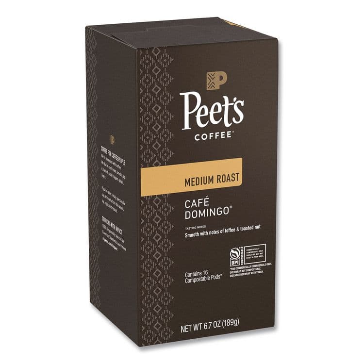 PEETS Cafe Domingo Soft Pods, 16/ Box, 6 Boxes/Carton (PEEPCE02782) thumbnail 2