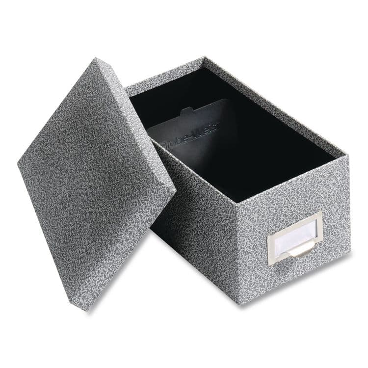 TOPS BUSINESS FORMS Index Card File Box, Holds 1,000 4 x 6 Cards, 6.63 x 11.63 x 5, Fiberboard, Black Agate (PFX94BLA)