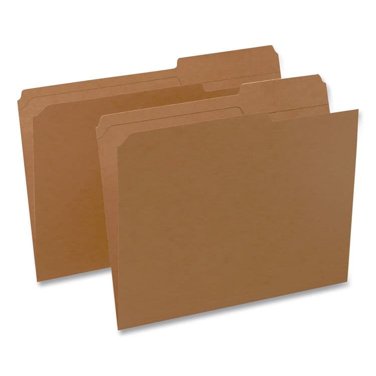 TOPS BUSINESS FORMS Reinforced Top-Tab File Folders, 2/5-Cut Tabs, Letter, Brown Kraft, 100/Box (PFXRK15225RE)