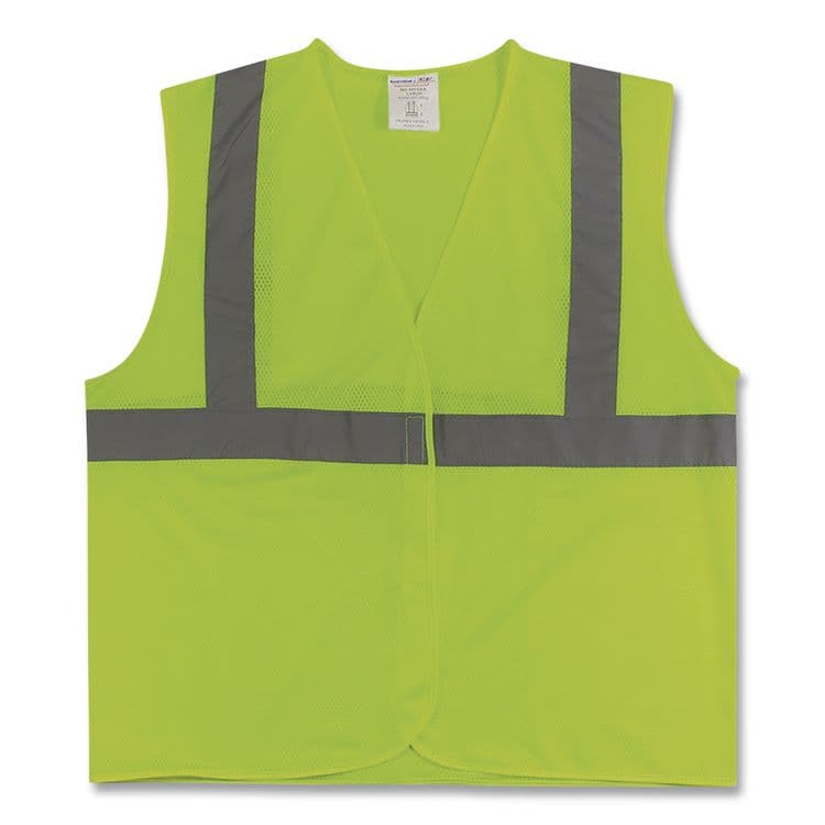 PROTECTIVE INDUSTRIAL PRODUCTS ANSI Class 2 Hook and Loop Safety Vest, Medium, Lime (PID302MVGLYM)