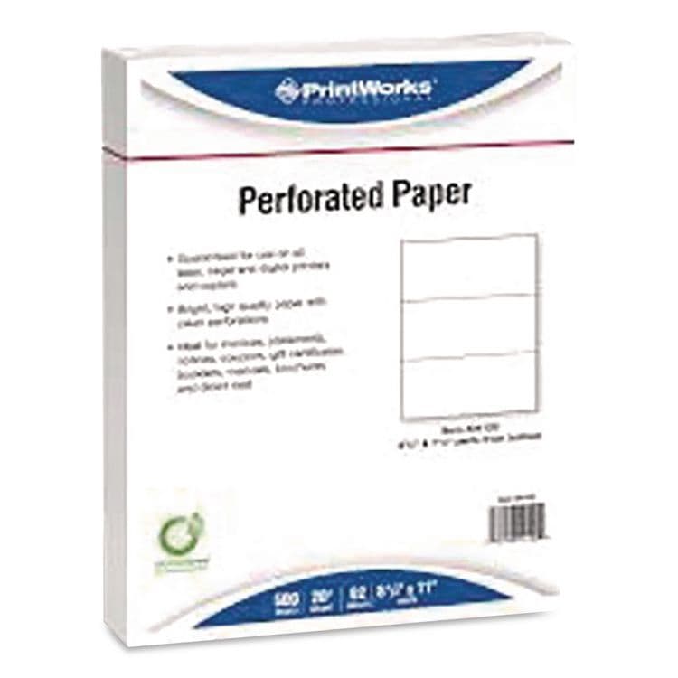 PARIS CORPORATION Punched Paper, 92 Bright, Side: 44-Hole (4:1 Spiral), 20 lb Bond Weight, 8.5 x 11, White, 500/Ream, 5 Reams/Carton (PRB04145P)