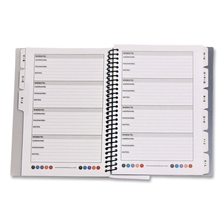RE-FOCUS THE CREATIVE OFFICE Pocket-Size Password Keeper Log Book, User-Name/Password Format, White/Purple Cover, (60) 7 x 5.5 Sheets (RFCSMPRPLPWBOOK) thumbnail 2