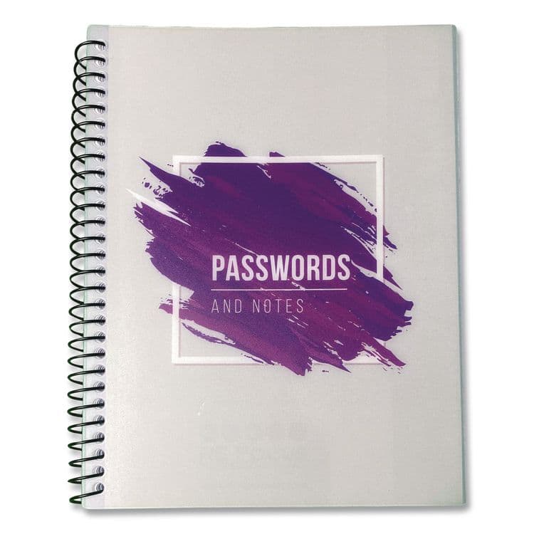 RE-FOCUS THE CREATIVE OFFICE Pocket-Size Password Keeper Log Book, User-Name/Password Format, White/Purple Cover, (60) 7 x 5.5 Sheets (RFCSMPRPLPWBOOK)