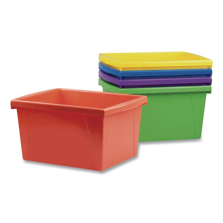 STOREX Classroom Storage Bin, 16 qt, 11.25 x 13.62 x 7.9, Assorted Colors, 6/Carton (STX61514U06CCT) thumbnail 4