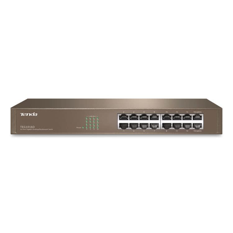 SHENZHEN TENDA TECHNOLOGY CO. LTD. TEG1016D 10/100/1000Mbps Ethernet Unmanaged Switch, 16 Ports (TNDTEG1016D)