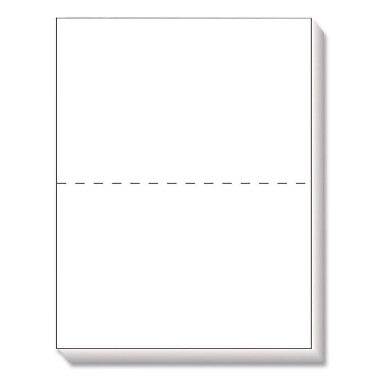 TOPS BUSINESS FORMS Blank Cut Sheets for 2-Up W-2 and 1099 Tax Forms, 84 Bright, Perforated at 5.5", 20 lb Bond Weight, 8.5 x 11, White, 500/Ream (TOP05020) thumbnail 2