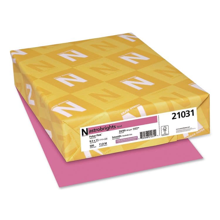 NEENAH PAPER Color Paper, 24 lb Bond Weight, 8.5 x 11, Pulsar Pink, 500 Sheets/Ream, 10 Reams/Carton (WAU21031CT)