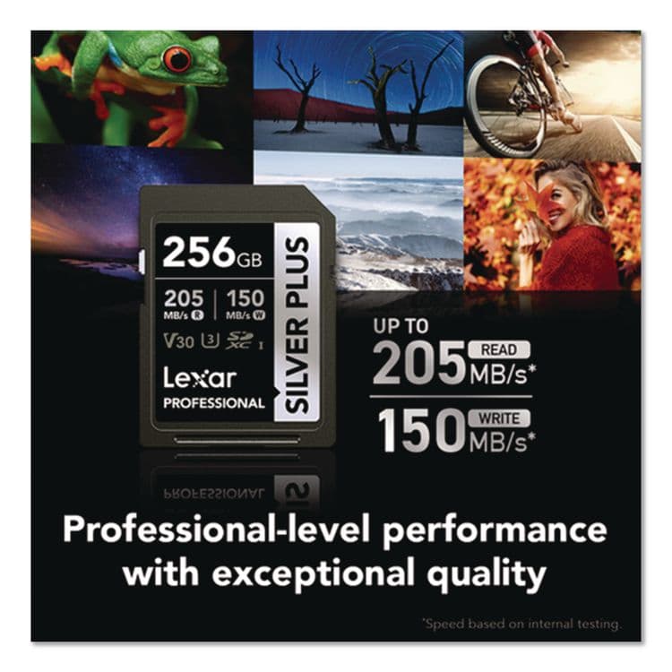 LEXAR MEDIA . Professional SILVER Series SDXC Memory Card, 205MB/s Read Speeds and 150MB/s Write Speeds, UHS-I V30 U1 Class 10, 256 GB (LXRLSDSIPL256GB) thumbnail 3