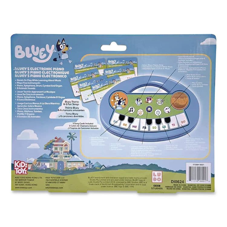 BLUEY Music Time Band Electric Piano, Ages 3 and Up, Blue/Green/White (LTP18001) thumbnail 3