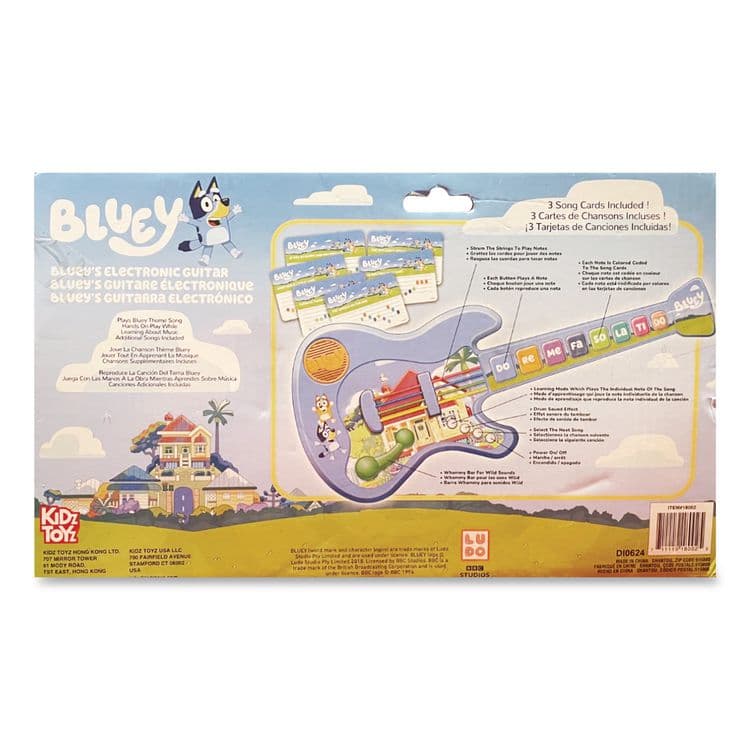 BLUEY Music Time Band Electronic Guitar, Ages 3 and Up, Blue/Orange/Green (LTP18002) thumbnail 3