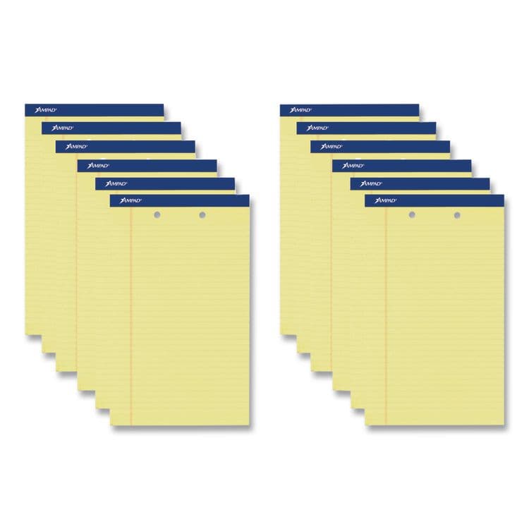 AMPAD/DIV. OF AMERCN PD&PPR Perforated Writing Pads, Wide/Legal Rule, (50) Canary Yellow 8.5 x 14 Sheets, Dozen (TOP20233) thumbnail 3